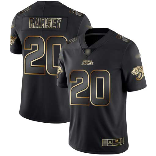 Nike Jacksonville Jaguars #20 Jalen Ramsey Black Gold Men Stitched NFL Vapor Untouchable Limited Jersey->jacksonville jaguars->NFL Jersey